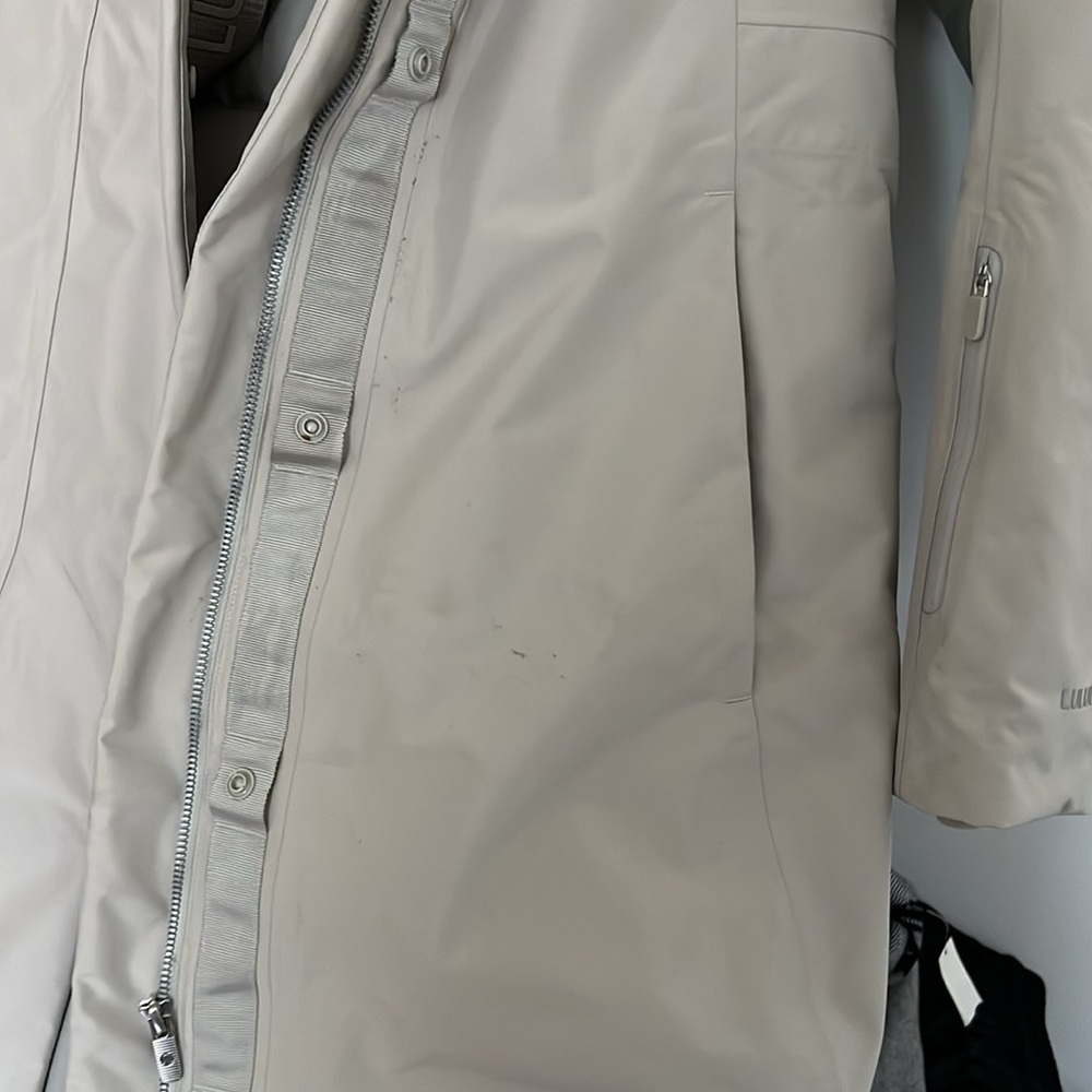 Lululemon snow warrior down parka long size 8 raw linen - Picture 8 of 12